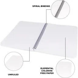 uniqpal Set of 8 A4 Notebook Spiral Plain 1600 Pages, Each notebook 200 Pages image 3