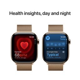 Apple Watch Series 10 GPS+Cellular with Milanese Loop - M/L (46mm Retina LTPO3 OLED Display, Gold Titanium Case) image 5