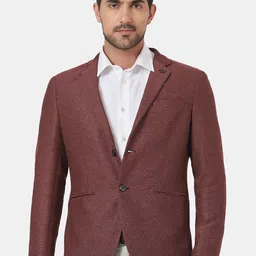 Blackberrys Men Red Textured Slim-Fit Single-Breasted Formal Blazers-image-73