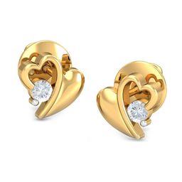 KUBERBOX 18KT Gold Diamond-Studded Earrings-1.84gm-image-15