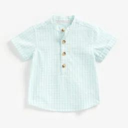 mothercare Boys Green Checked Pure Cotton Casual Shirt-image-50