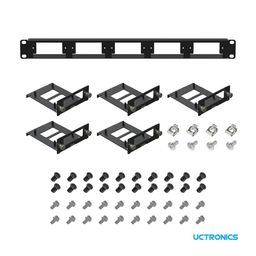 UCTRONICS 19″ 1U Raspberry Pi Rackmount, 2.5″ SSD Bracket Hold Up to 5 Raspberry Pi 4B Boards image 3