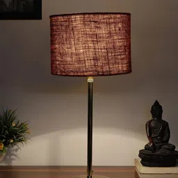Devansh Brown Jute Shade Table Lamp-14