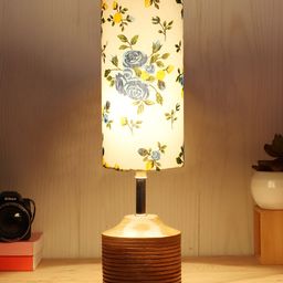 Aura Multicoloured Wood Traditional Abstract Shaped Table Lamp-5