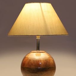 Devansh Off-White & Brown Wooden Table Lamp With Cotton Shade-12