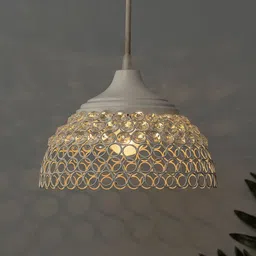 Homesake White Embellished Handcrafted Hemisphere Hanging Light-53