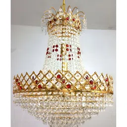 SHRI MAHAL ANTIQUES Gold-Toned Textured Contemporary Ceiling Lamp-image-30