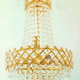 SHRI MAHAL ANTIQUES Gold-Toned Jhumar Textured Ceiling Lamp-picture-23