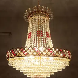 SHRI MAHAL ANTIQUES Gold-Toned Textured Contemporary Ceiling Lamp-image-28