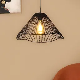ELIANTE Black Textured Contemporary Iron Frustum Shaped Ceiling Lamp-picture-34