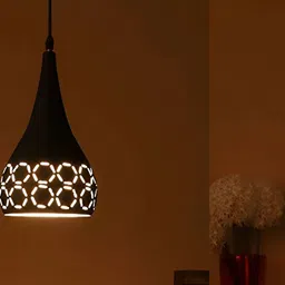 Areezo Black Textured 2 Pcs Aluminium Bell Ceiling Lamp-29