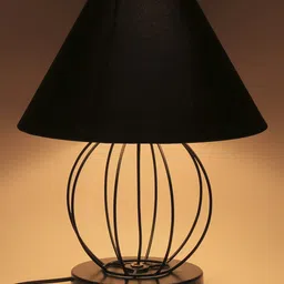 Devansh Black Solid Traditional Frustum Table Lamp-14