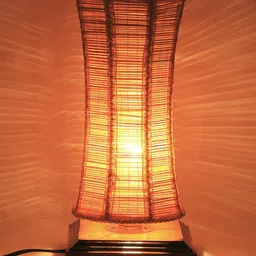 Devansh Brown Solid Bamboo Column Lamp-17