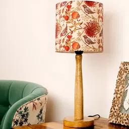green girgit Brown Printed Wooden Table Lamp-12