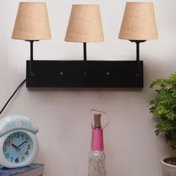 Devansh Beige & Black Jute Cluster Wall-Mounted Lamp-29