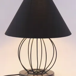 Devansh Black Solid Traditional Frustum Table Lamp image 4