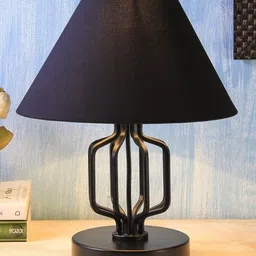 Devansh Black Solid Frustum Table Lamp image 2