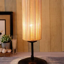 Devansh Beige & Brown Solid Traditional Buffet Table Lamp image 2