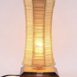 Devansh Brown Solid Bamboo Column Lamp image 3