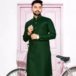 Men Striped Cotton Blend Straight Kurta-image-14