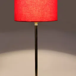 Devansh Red Metal Table Lamp With Cotton Shade image 3