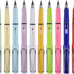 Reusable Inkless Pencil with eraser Metal Pencil (Pack of 12) RANDOM MULTICOLOUR Pencil-24