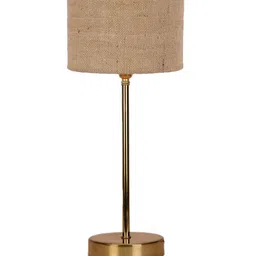 Devansh Beige Textured Metal Table Lamp With Jute Shade image 2