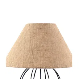Devansh Beige Solid Traditional Bedside Standard Table Top Lamp with Shade image 3