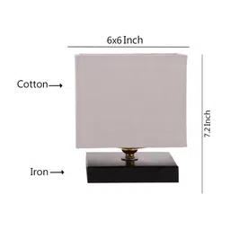 Devansh Grey Solid Contemporary Square Table Lamp image 5