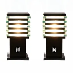 SPARK WORLD Black 2 Pieces Abstract Shaped Self assembly Outdoor Lamp-image-95