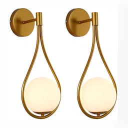 Whiteray Gold-Toned & White 2 Pieces Textured Cylinder Quirky Ceiling Lamp-27