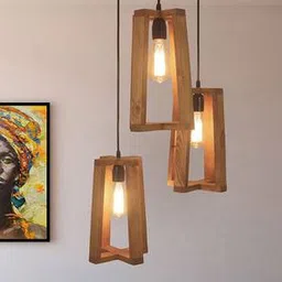 symplify Blender Brown Solid Wood Cluster Hanging Light-picture-32