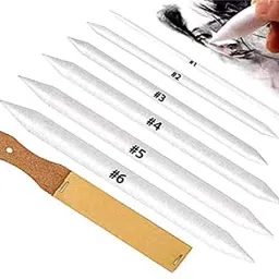 53 arts Paper Blending Stump Set with Sand Paper & Kneadable Art Eraser image 4