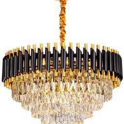 600mm Black & Golden Italian K9 Crystal Metal Chandelier Chandelier Ceiling Lamp-image-42