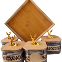 mis decor Golden Antler Lid Container Serving Set image 2