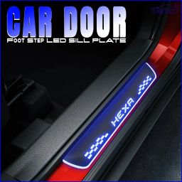 Mirror Finish Car Door Foot Step LED Sill Plate for Hexa (Set of 4, Blue) Door Sill Plate-image-95