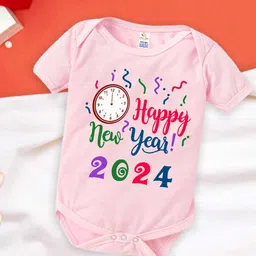 Babywish Infants New Year Printed Cotton Envelope Neck Bodysuit-image-84