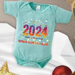 Babywish Infants New Year Printed Cotton Envelope Neck Bodysuit-image-87