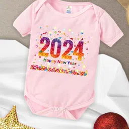 Babywish Infants New Year Printed Cotton Envelope Neck Bodysuit-image-67