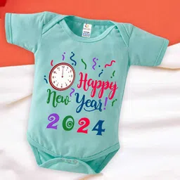 Babywish Infants New Year Printed Cotton Envelope Neck Bodysuit-image-90