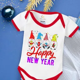 Babywish Infants New Year Printed Cotton Bodysuit-image-98