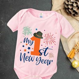 Babywish Infants New Year Printed Cotton Envelope Neck Bodysuit-image-76
