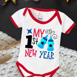 Babywish Infants New Year Printed Cotton Envelope Neck Bodysuit-image-90
