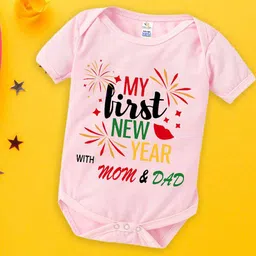 Babywish Infants New Year Printed Cotton Envelope Neck Bodysuit-image-85