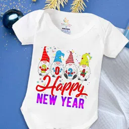 Babywish Infants New Year Printed Cotton Envelope Neck Bodysuit-image-95