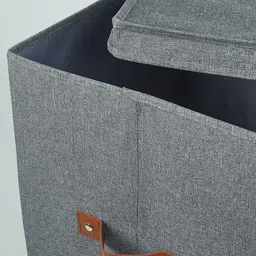 Home Centre Regan Farmlyn Fabric Foldable Laundry Hamper with Lid image 5