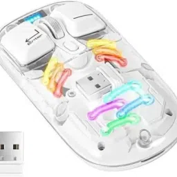 ARG Wireless Mouse BT5.0 Silent Rechargeable Mouse with USB Receiver Wireless Mechanical Gaming Mouse image 2