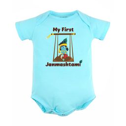 FFLIRTYGO Infant Kids Janmashtmi Special Graphic Printed Pure Cotton Bodysuit-image-69
