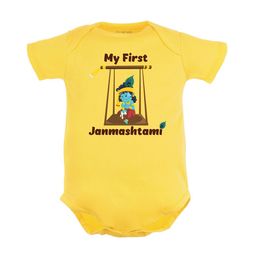 FFLIRTYGO Infant Kids Janmashtmi Special Graphic Printed Pure Cotton Bodysuit-image-70