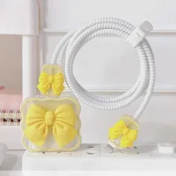 KNJ 3D BOW Charger Protective Case For iPhone Charger 18W/20W Cable Protector-image-93